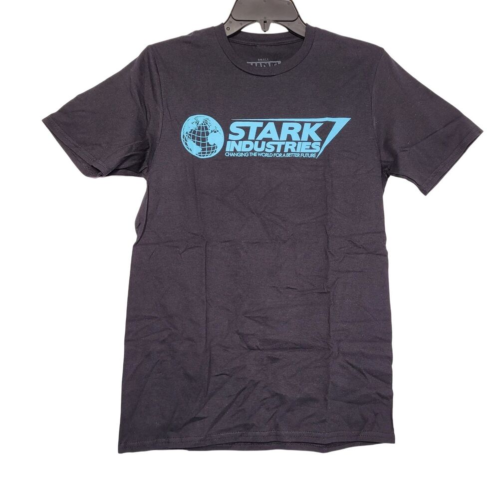 Marvel Stark Industries Women's Graphic T-Shirt Small Black Crewneck Cotton New